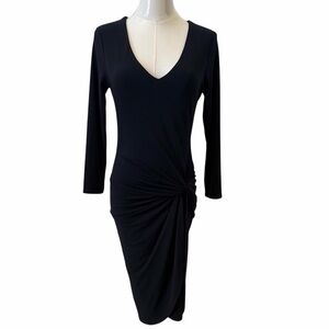 Velvet by Graham Spencer Navy Twist Knot Midi Dress Size S Anthropologie